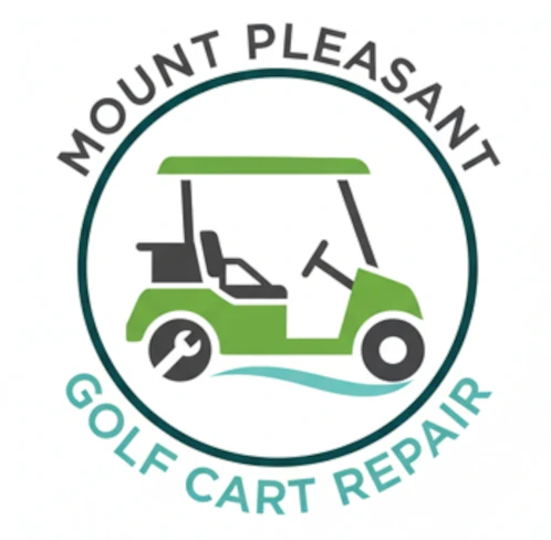 Family with golf cart on beach